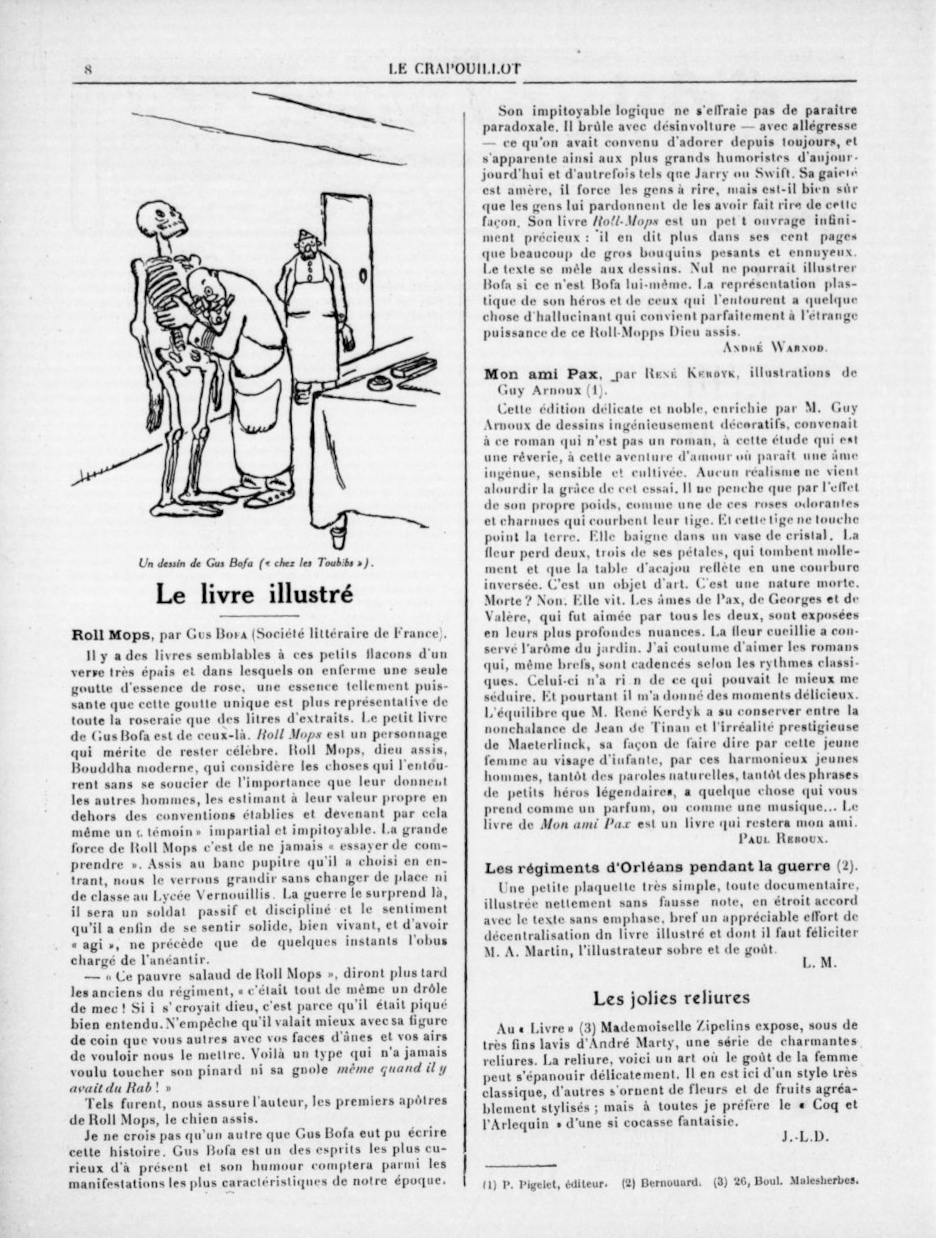 Le livre illustré, par André Warnod, Le Crapouillot, 1er juillet 1920